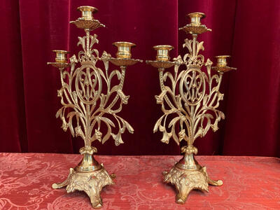 Candle Holders en Bronze / Polished and Varnished, France 19 th century ( Anno 1890 )