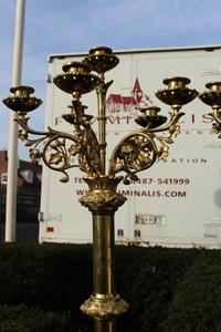 Candle Sticks en Brass / Bronze, France 19th century