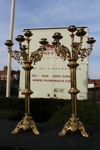 Candle Sticks en Brass / Bronze, France 19th century