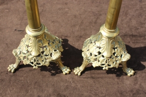 Candle Sticks en Brass / Bronze, France 19th century