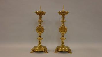 Candle Sticks en BRASS / BRONZE, belgium 19 th century