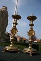 Candle Sticks en BRASS / BRONZE, belgium 19 th century