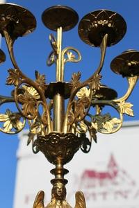 Candle Sticks en Brass / Bronze / Gilt, France 19th century