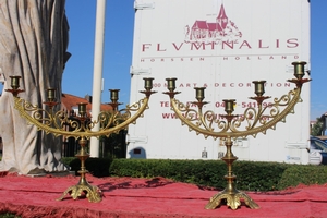 Candle Sticks en Brass / Bronze, France 19th century