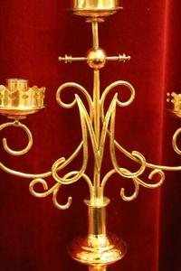 Candle Sticks en Brass / Bronze / Gilt, Belgium 19th century
