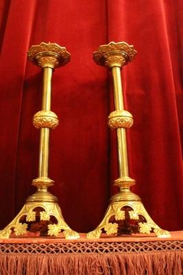 Candle Sticks en Brass / Bronze / Gilt, France 19th century