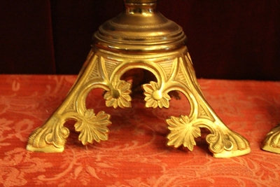 Candle Sticks en Brass / Bronze / Gilt, France 19th century