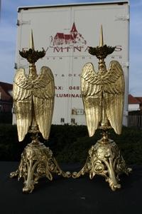 Candle Sticks Measures Without Pin en Brass / Bronze, France 19th century