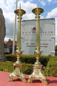 Candle Sticks Measures Without Pin en Brass / Bronze, France 19th century