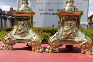 Candle Sticks Measures Without Pin en Brass / Bronze, France 19th century