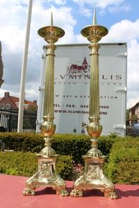 Candle Sticks Measures Without Pin en Brass / Bronze, France 19th century