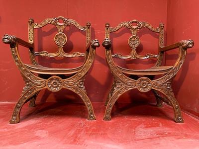 Chairs en Oak Wood, Belgium 19th century