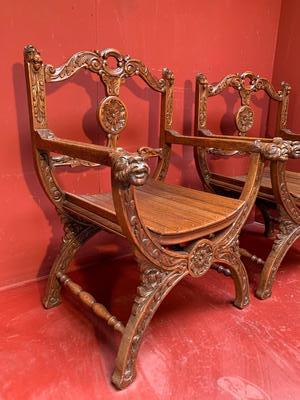 Chairs en Oak Wood, Belgium 19th century