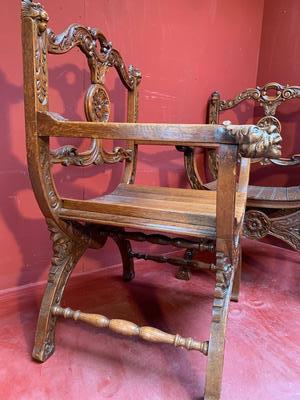 Chairs en Oak Wood, Belgium 19th century