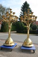 Chandeliers en Brass, Dutch 19 th century