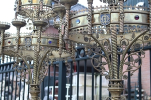 Chandeliers / Candle-Holders en Brass / Bronze, Flemish 19th century