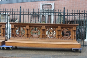 Communion Kneelers en hand-carved wood Oak, Belgium