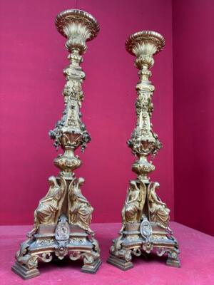 Exceptional Candle Holders en Bronze Gilt, Belgium  19 th century ( Anno 1865 )