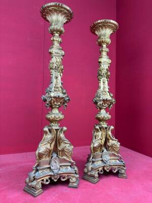 Exceptional Candle Holders en Bronze Gilt, Belgium  19 th century ( Anno 1865 )