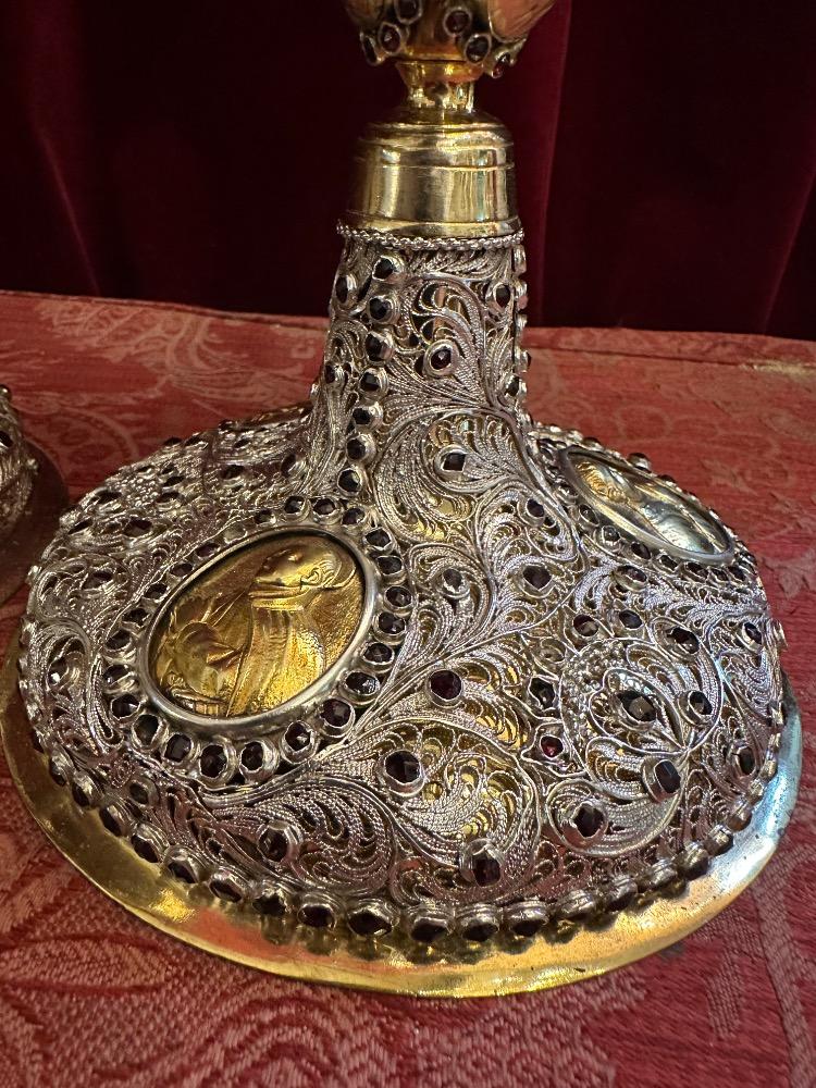 Pair  Exceptional Chalice & Ciborium By : Silversmith Adolf Tutsch.