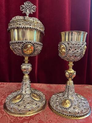 Pair  Exceptional Chalice & Ciborium By : Silversmith Adolf Tutsch.