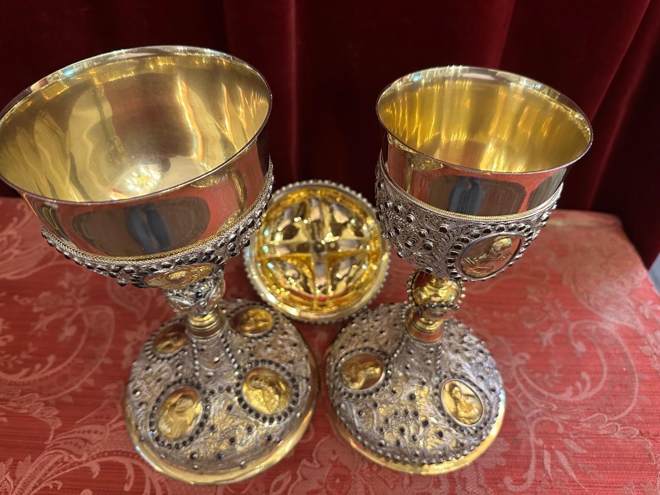 Pair  Exceptional Chalice & Ciborium By : Silversmith Adolf Tutsch.