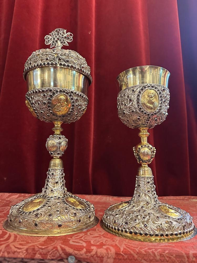 Pair  Exceptional Chalice & Ciborium By : Silversmith Adolf Tutsch.