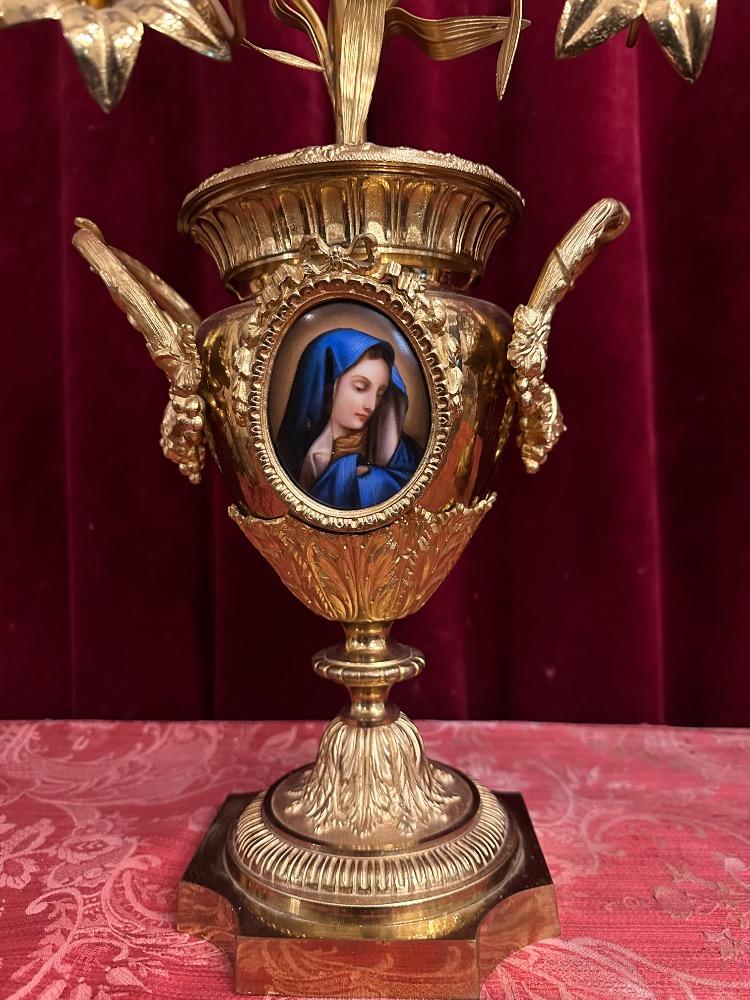 Pair  Floral Candle Holders