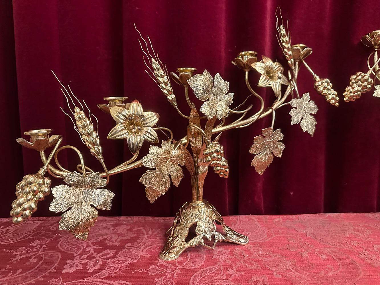 Pair  Floral Candle Holders