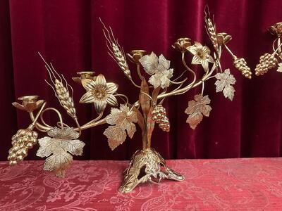 Pair  Floral Candle Holders
