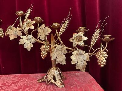 Pair  Floral Candle Holders