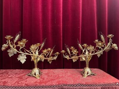 Pair  Floral Candle Holders