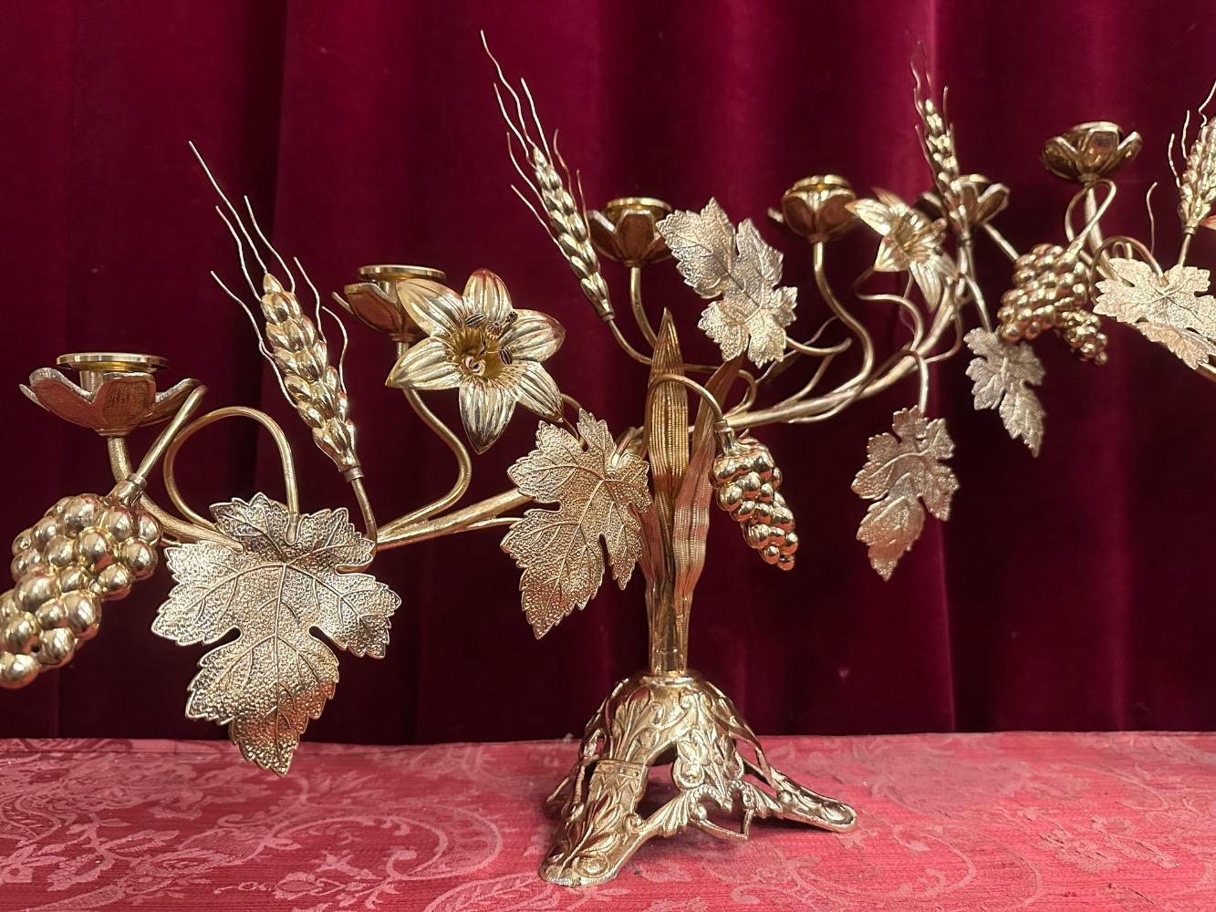 Pair  Floral Candle Holders