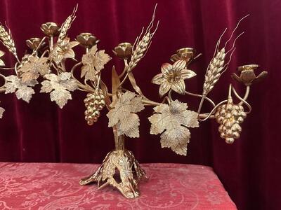 Pair  Floral Candle Holders