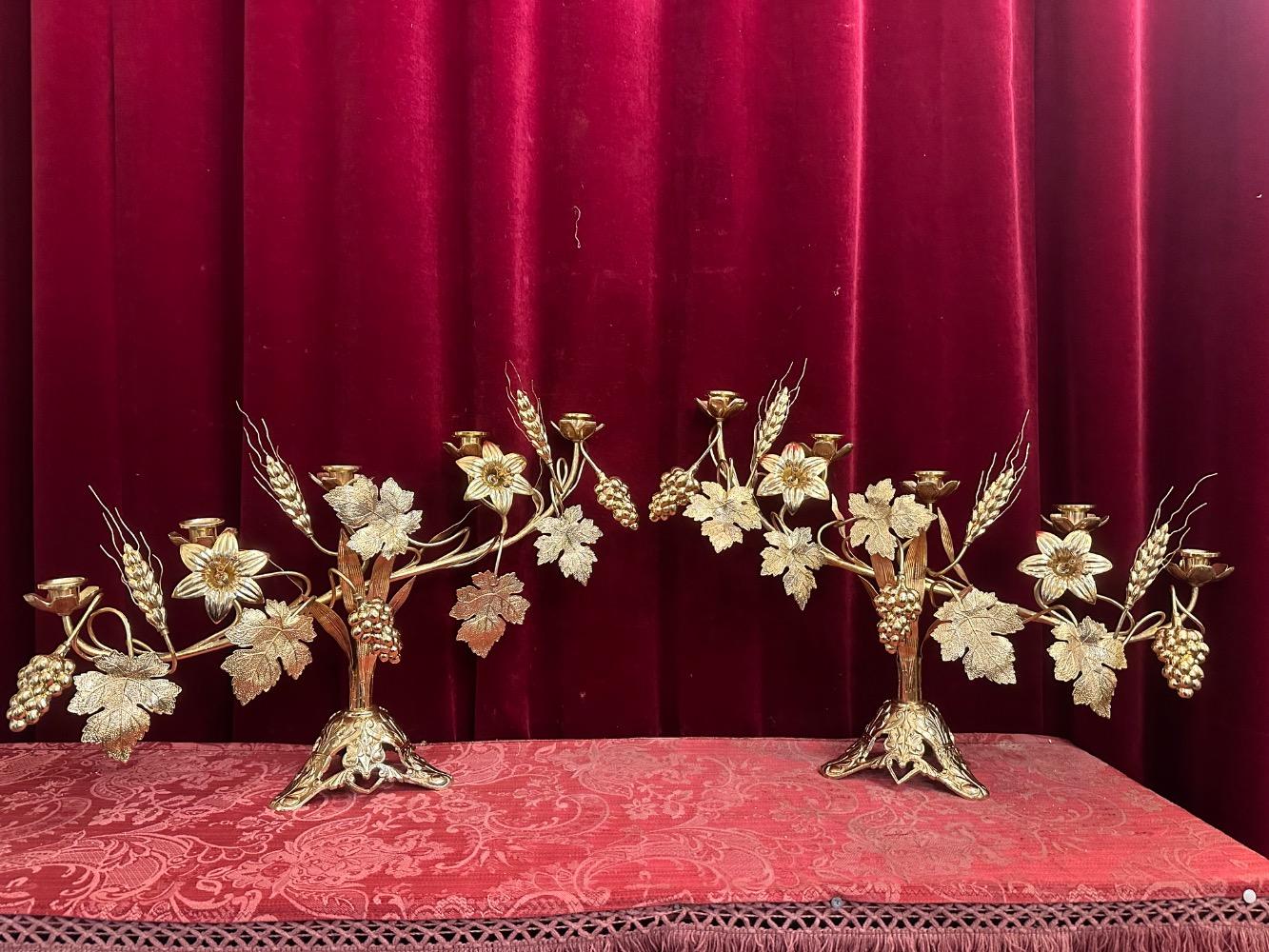 Pair  Floral Candle Holders