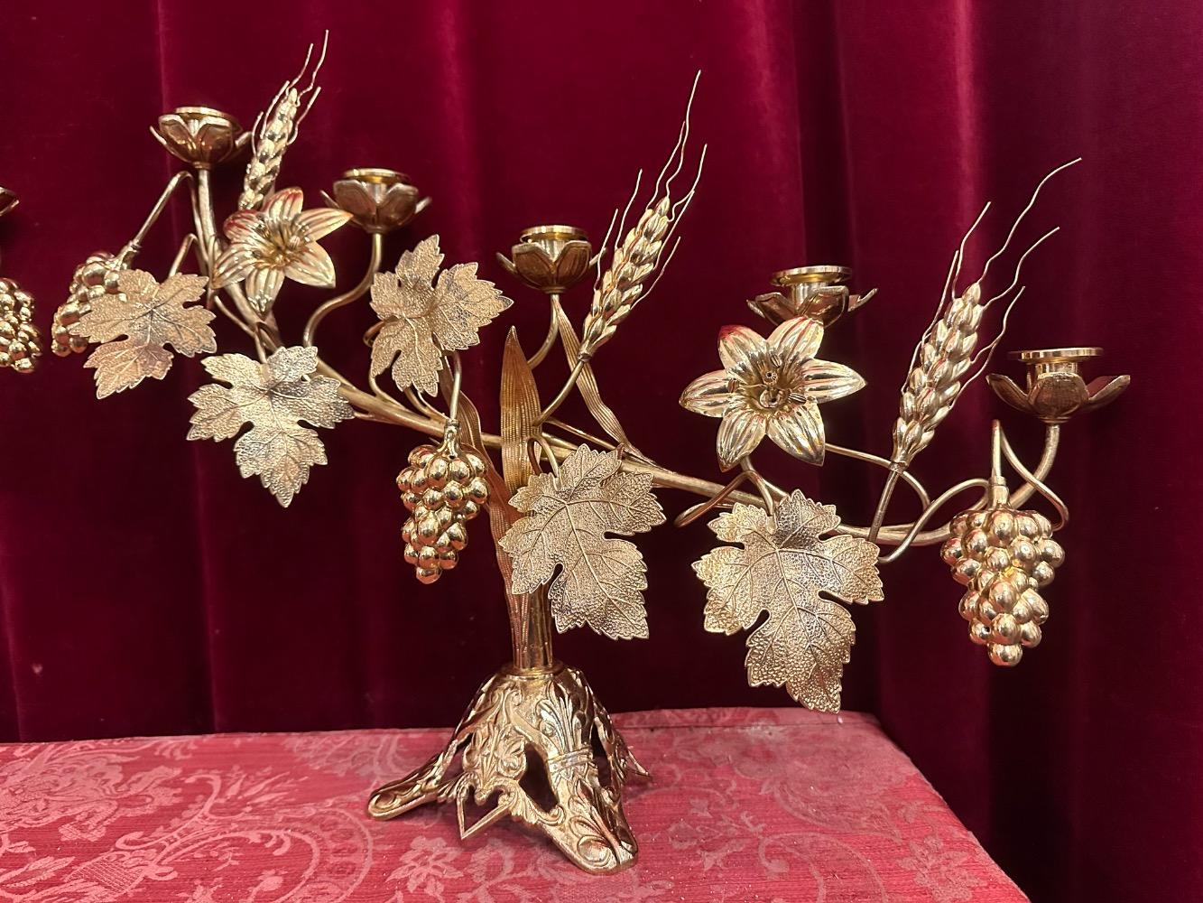 Pair  Floral Candle Holders