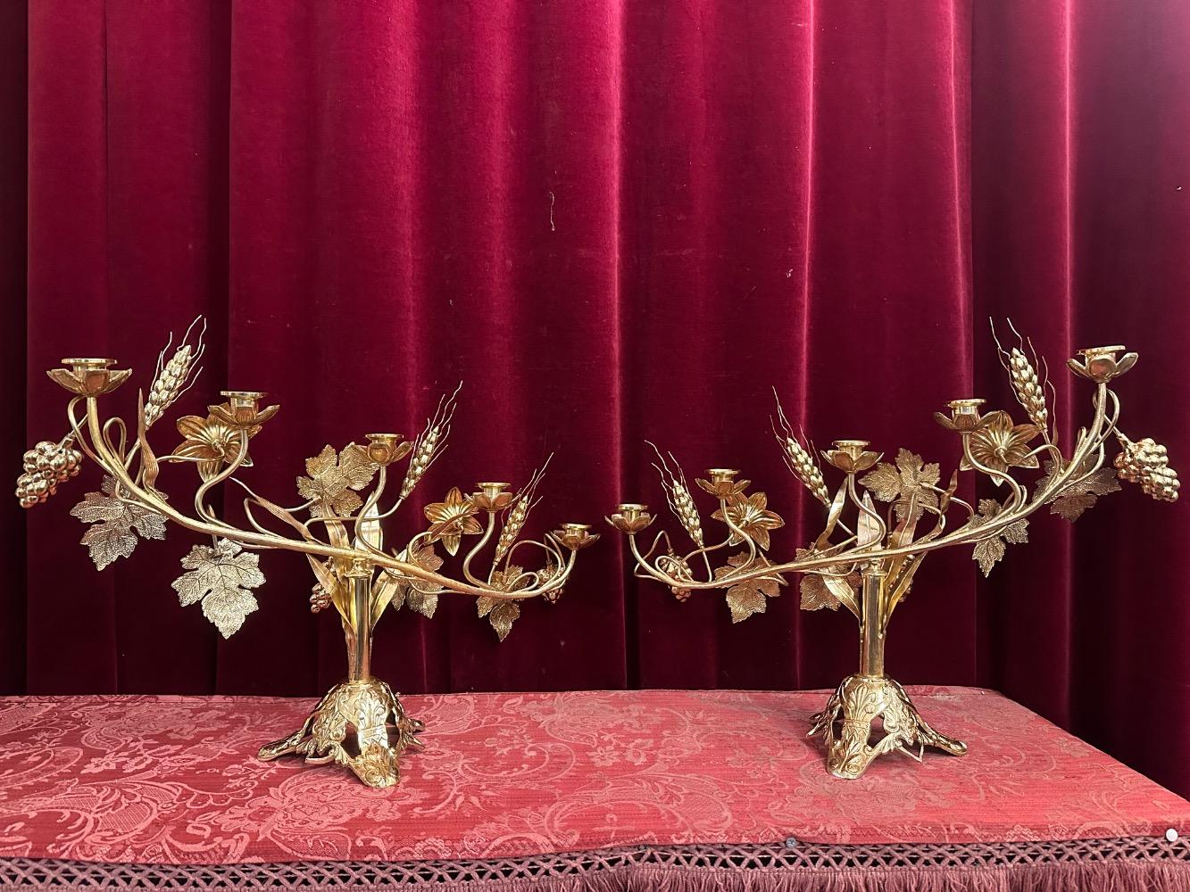 Pair  Floral Candle Holders