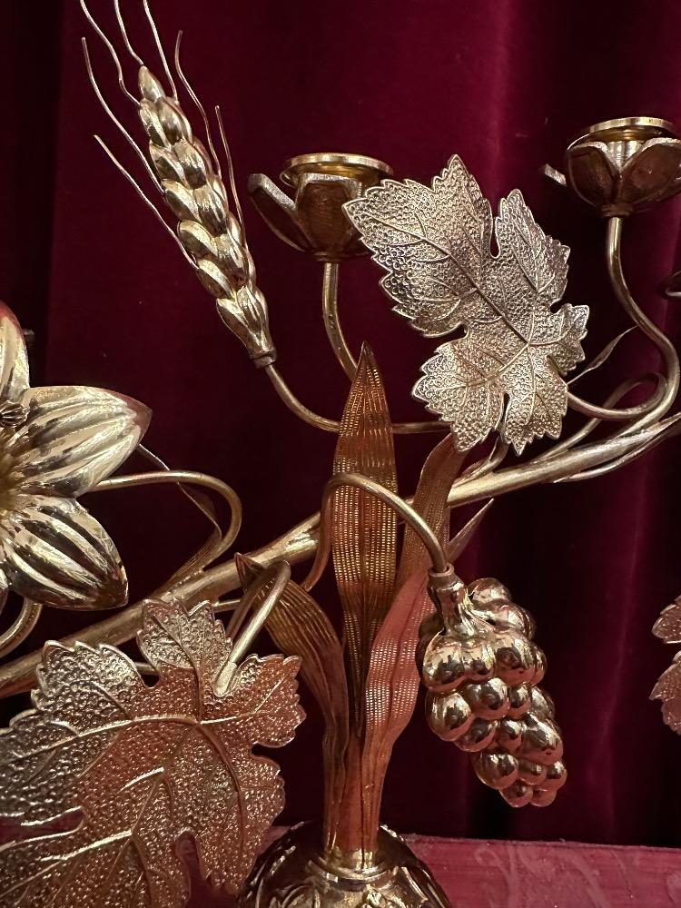 Pair  Floral Candle Holders