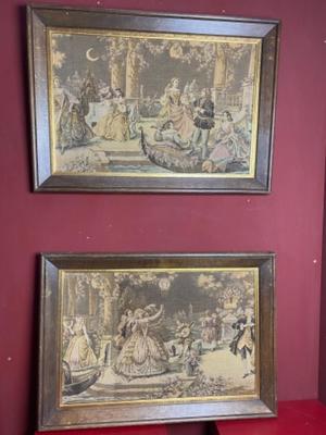 Gobelins / Tapestry en Oak Frames, Belgium 20th Century