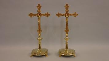 Altar - Crosses style gothic en Messing / Bronze, Belgium 19th century