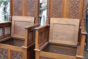 Bishop - Seats style gothic en Oak, France 19th century