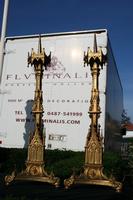 Candle Sticks style Gothic en Bronze / Brass, FRANCE 19 th century