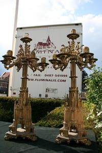 Candle Sticks style Gothic en Bronze, France 19th Century