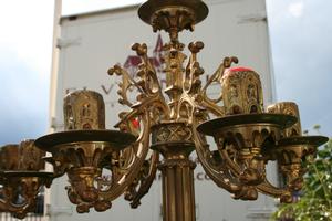 Candle Sticks style Gothic en Bronze, France 19th Century