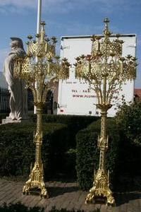 Chandeliers style gothic en bronze, France 19th century