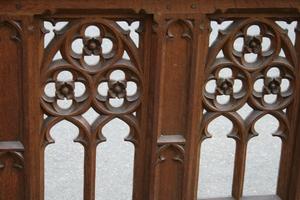 Communion Rails style gothic en Oak, Belgium 19 th century