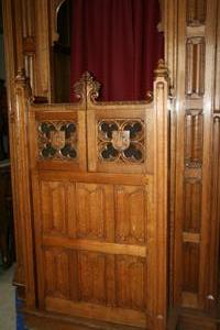 Confessionals style gothic en WOOD OAK, Belgium 19th century