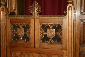 Confessionals style gothic en WOOD OAK, Belgium 19th century