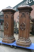 Statue Stands style Gothic en OAK, Belgium 19 th century