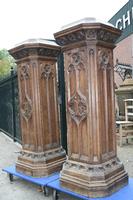 Statue Stands style Gothic en OAK, Belgium 19 th century